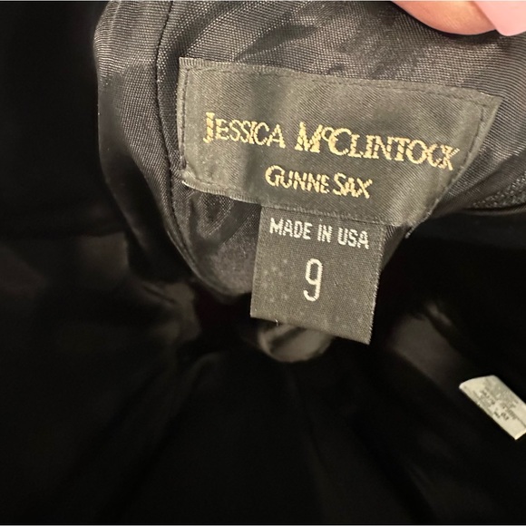 VTG Gunne Sax Jessica McClintock Black Formal Dress Rhinestone Dress Size 9 S XS - Picture 4 of 8